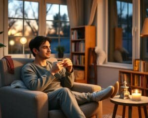 nach einem langen Tag entspannen