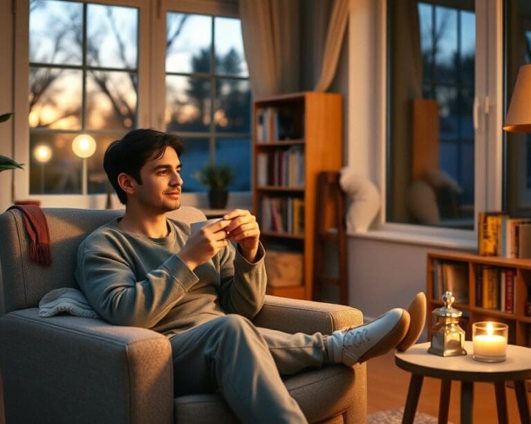 nach einem langen Tag entspannen